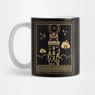 Tarot Card - The Tower - Gold Mug